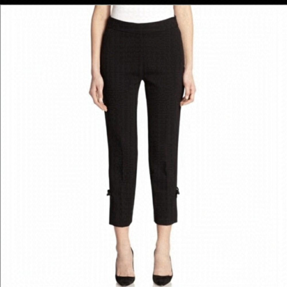 kate spade Black Cropped Capris with Ankle Bow Detail